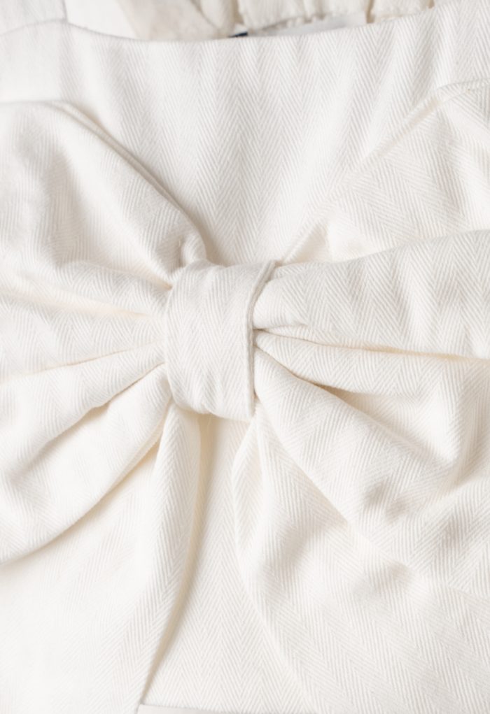 Set Pantaloncini Jeans E Top Bianco