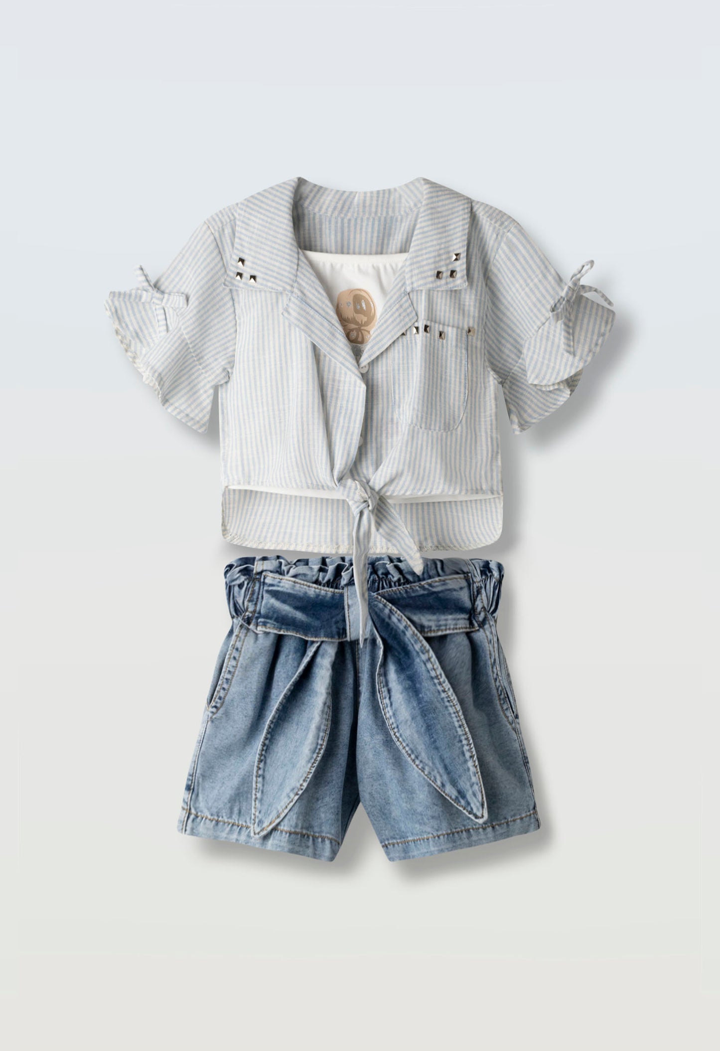 Set Camicia M/c Top E Pantaloncini Jeans