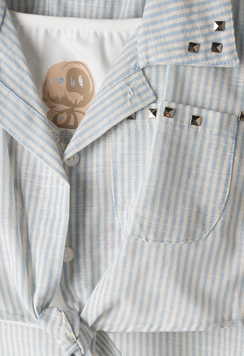 Set Camicia M/c Top E Pantaloncini Jeans