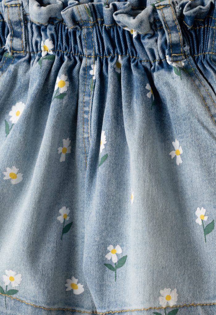 Set Pantaloncini Jeans E Top Bianco