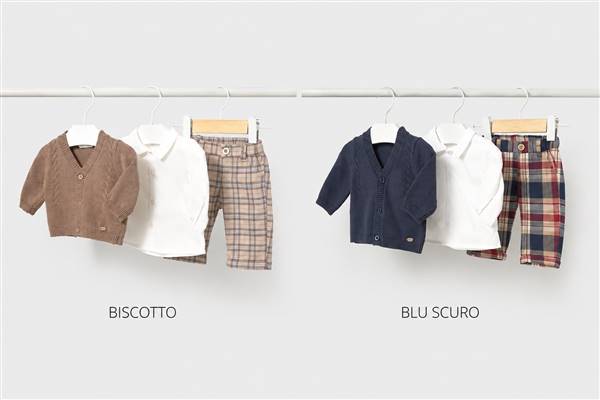 COMPLETO PANTALONI CAMICIA CARDIGAN
