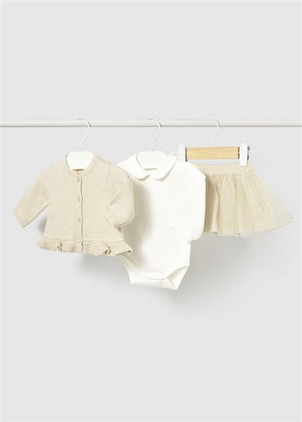 COMPLETO GONNA TRICOT E TULLE
