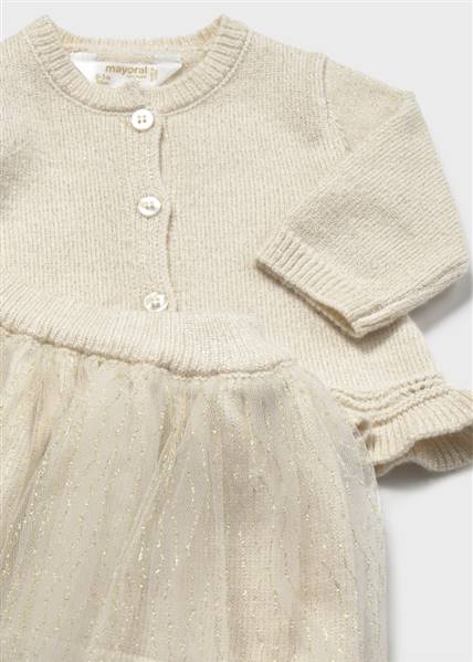 COMPLETO GONNA TRICOT E TULLE